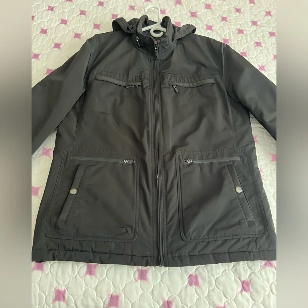 Johnston & Murphy Black XC4 Extreme Comfort Hood Cargo Performance Jacket Large